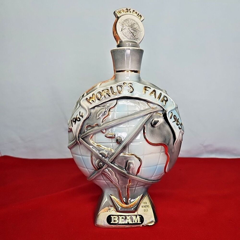 Jim Beam Bottle Kentucky Bourbon Whiskey Decanter VTG 1964-65 NY World‘s Fair